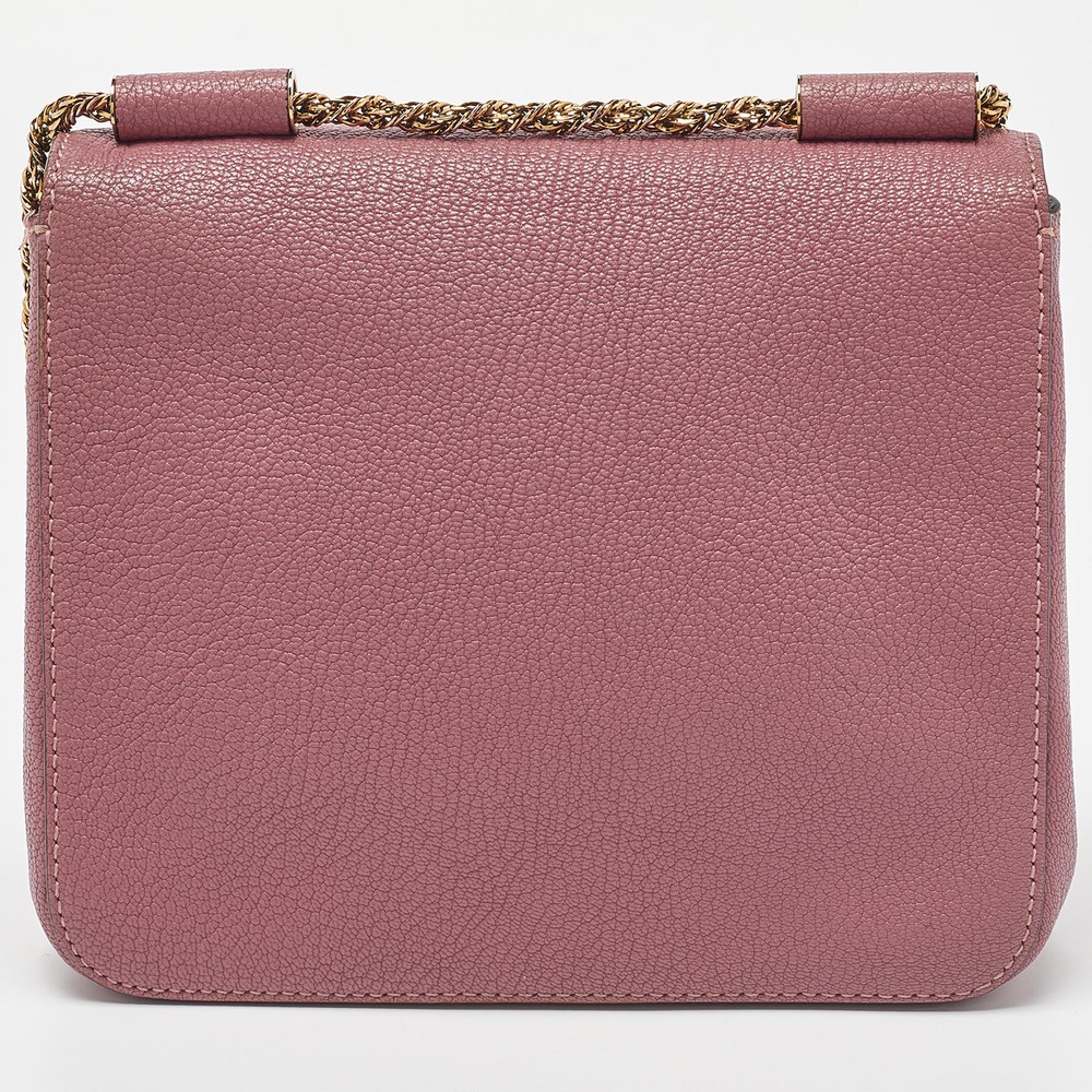 CHLOE Pink Leather Small Elsie Shoulder Bag - Picture 4 of 8